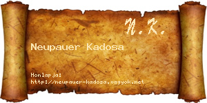 Neupauer Kadosa névjegykártya